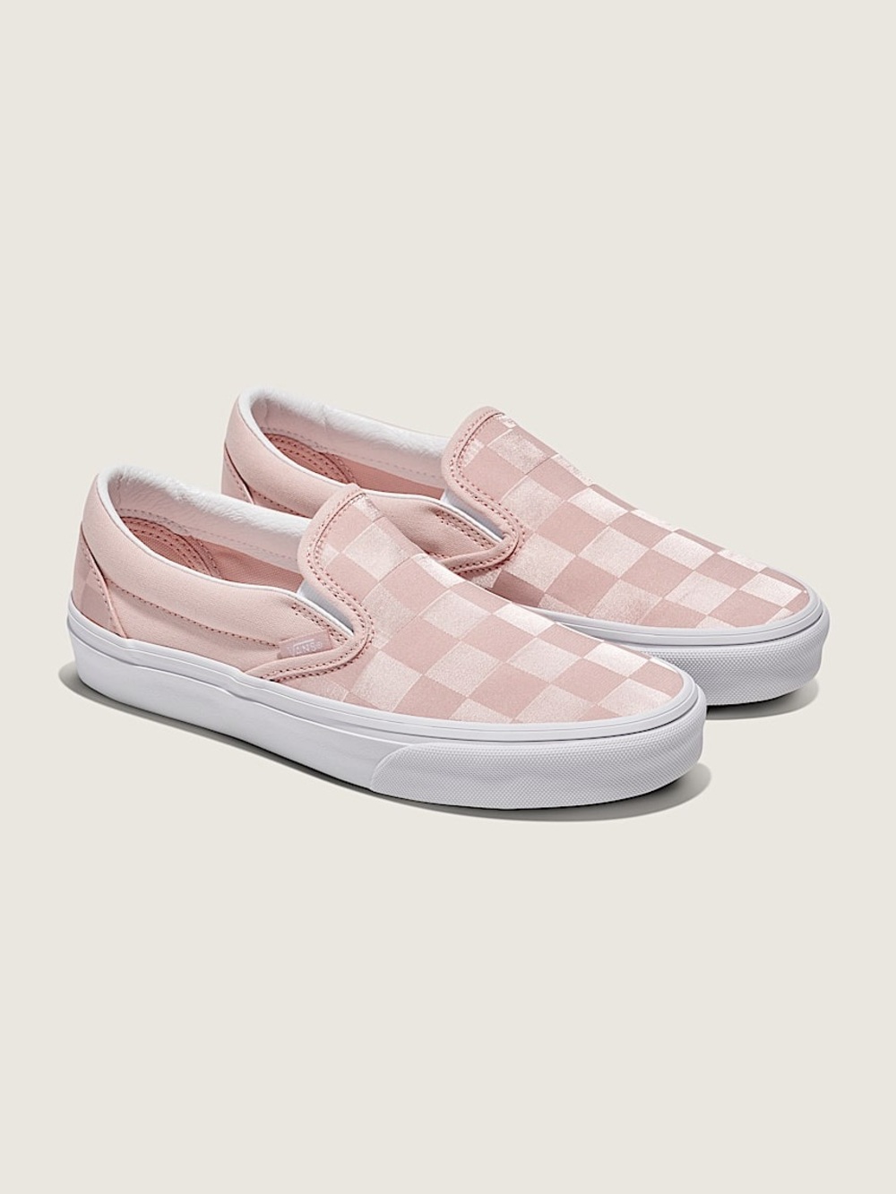 Vans Slip-On Sneakers in Pastel Pink Checkerboard